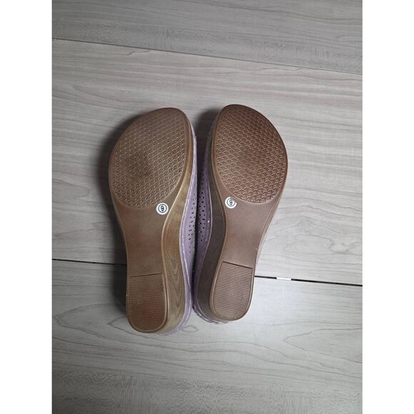 NWT Good Choice Lavender Floral Wedge Sandals - Size 9 - Picture 5 of 5